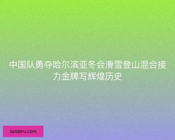 中国队勇夺哈尔滨亚冬会滑雪登山混合接力金牌写辉煌历史 中国队勇夺哈尔滨亚冬会滑雪登山混合接力金牌写辉煌历史